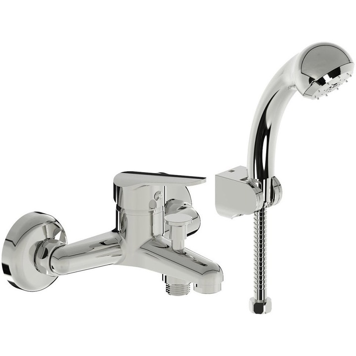 Egykaros kádcsaptelep krómozott zuhanytömlővel