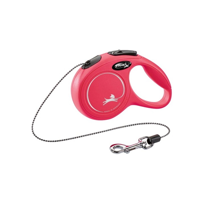 Lesa pentru caini, Kerbl, Flexi Clasic, cu fir, rosu S, 5 m, 12 kg