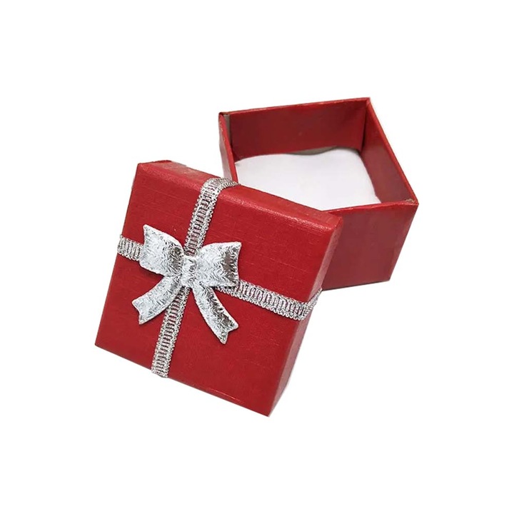 Cutie pentru cadouri cu fundite, rosu, 4 cm x 4 cm x 3 cm, Dalimag