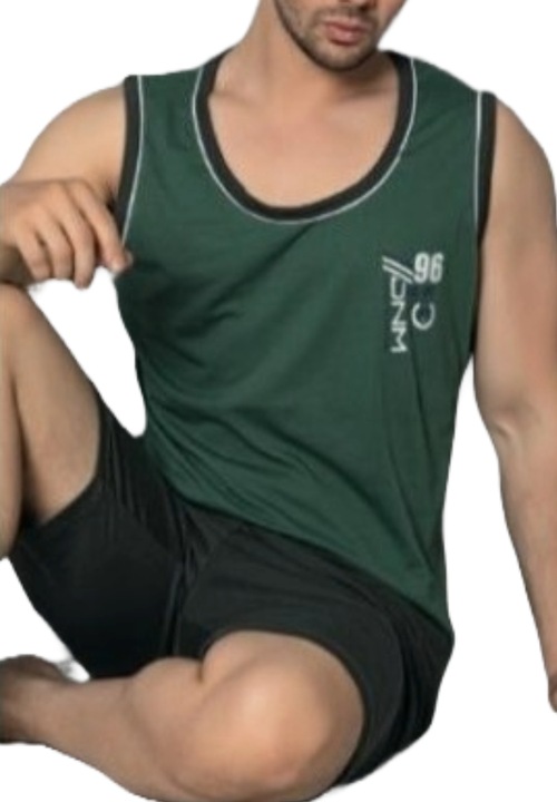 Uramag ferfi pizsama, 100% pamut, szinglet, 2 db, Khaki