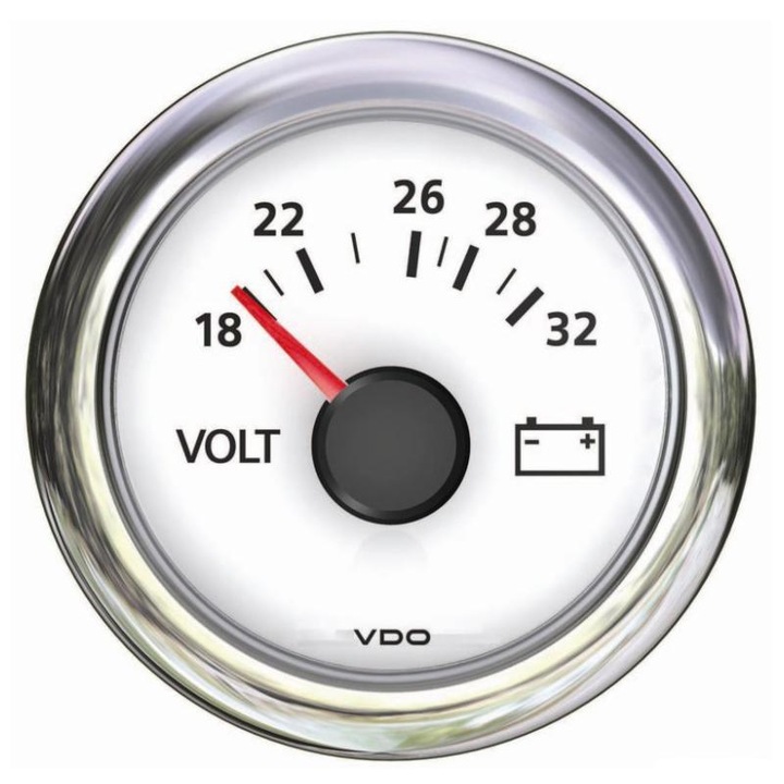 Voltmetru 18/32V alb, VDO Marine