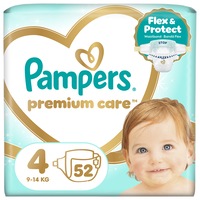 Scutece Pampers Premium Care Value Pack Marimea 4, 9-14 kg, 52 buc