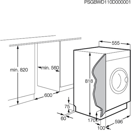 Masina de spalat rufe incorporabila Electrolux EWG147540W, 1400RPM, 7 kg, Clasa A+++, Alb