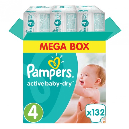 Scutece Pampers Active Baby 4 Maxi Mega Box 132 buc - eMAG.ro