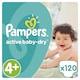 Pampers Active Baby-Dry Pelenka 4+-os Plus Méret (Maxi+), 120 db
