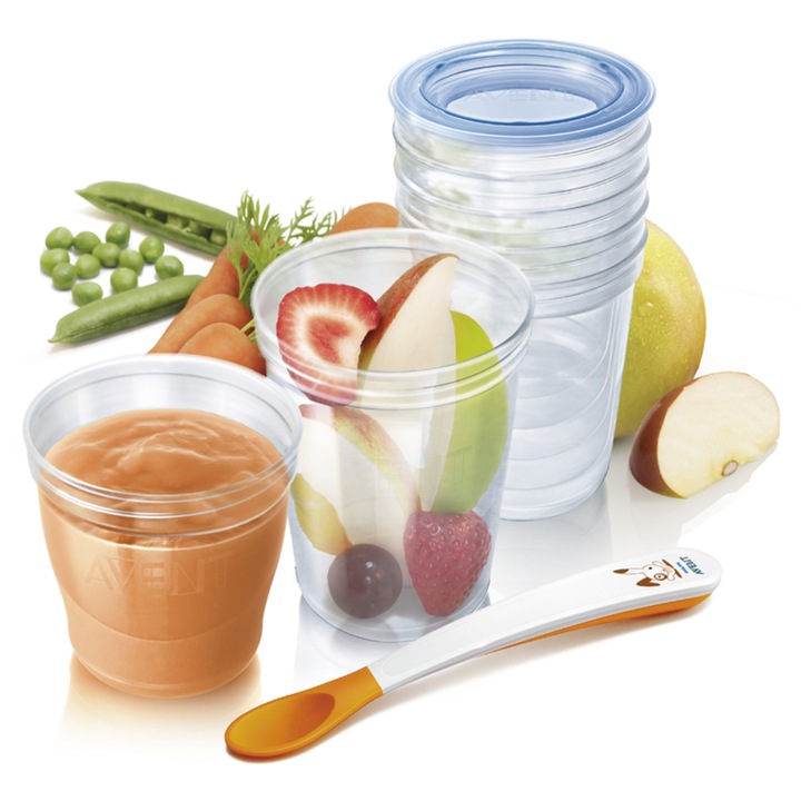 Recipiente pentru stocarea laptelui Philips-AVENT SCF720/10, 10x180 ml + 10x240ml