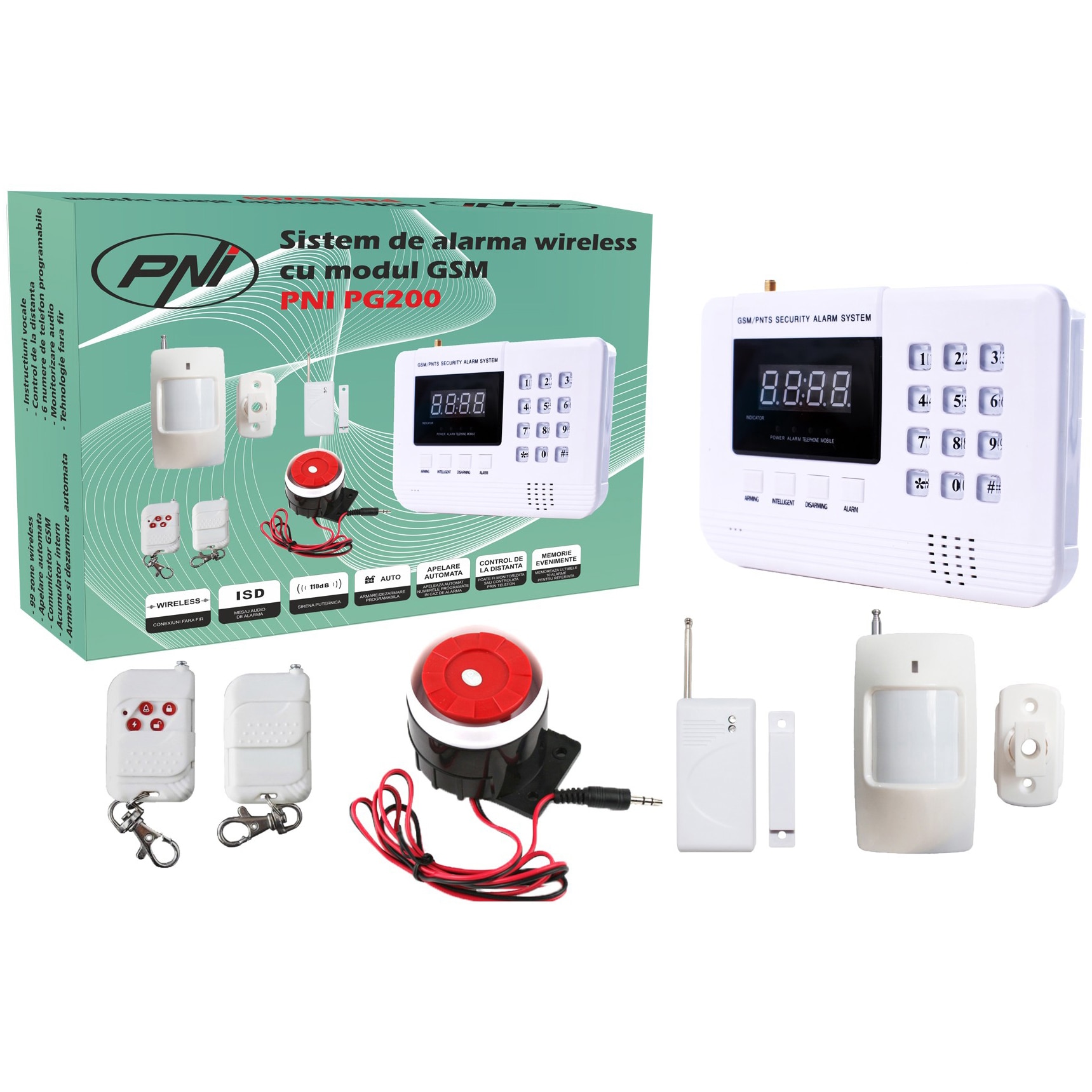 Sistem de alarma wireless PNI PG200 - eMAG.ro