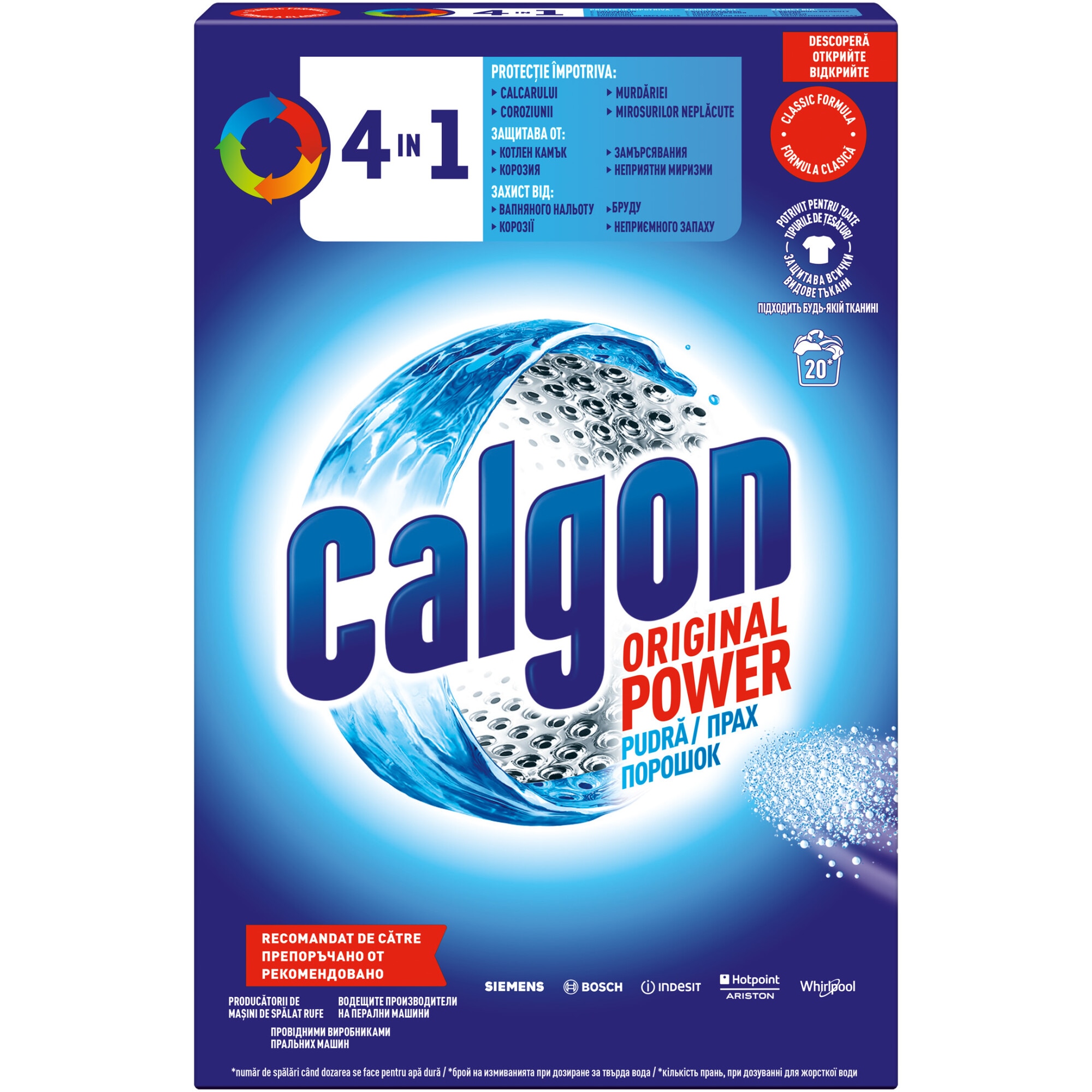 Pudra anticalcar pentru masina de spalat Calgon 4in1, 1kg