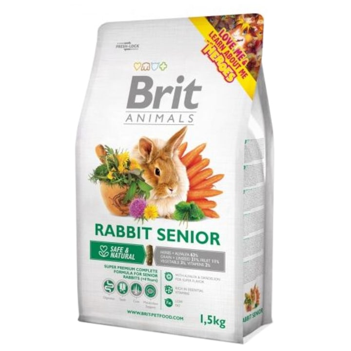 Brit Animals Senior Nyúl eledel, 1,5 kg