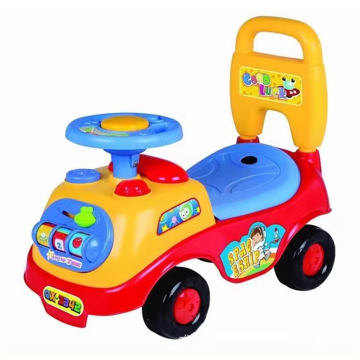 Masinuta Ride On pentru Copii Interactiva, Margini Rotunjite, Cu Spatar, Volan si Claxon, 51x45x25 Cm, +3 Ani, Utility One