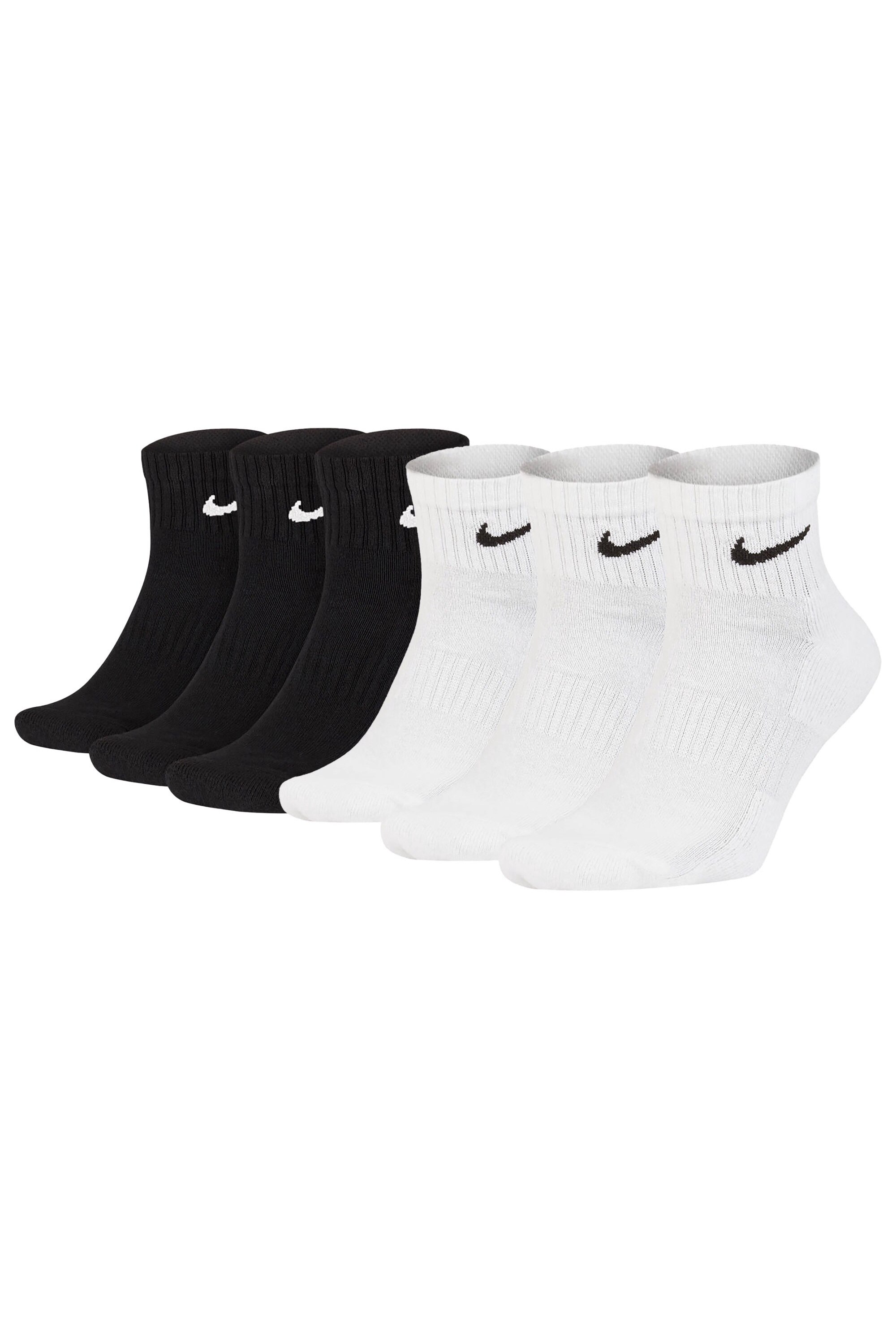Nike, Set de sosete scurte unisex - 6 perechi, Negru, Alb, 34-38