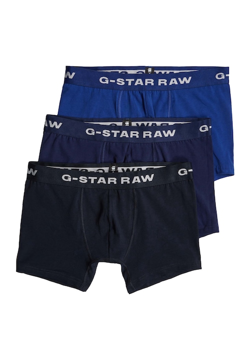 G-STAR, Set de boxeri din amestec de bumbac - 3 perechi, Albastru