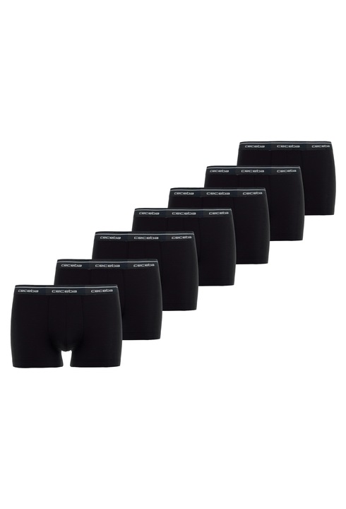 CECEBA, Set de boxeri cu banda logo in talie 32709 Monza - 7 perechi, Negru