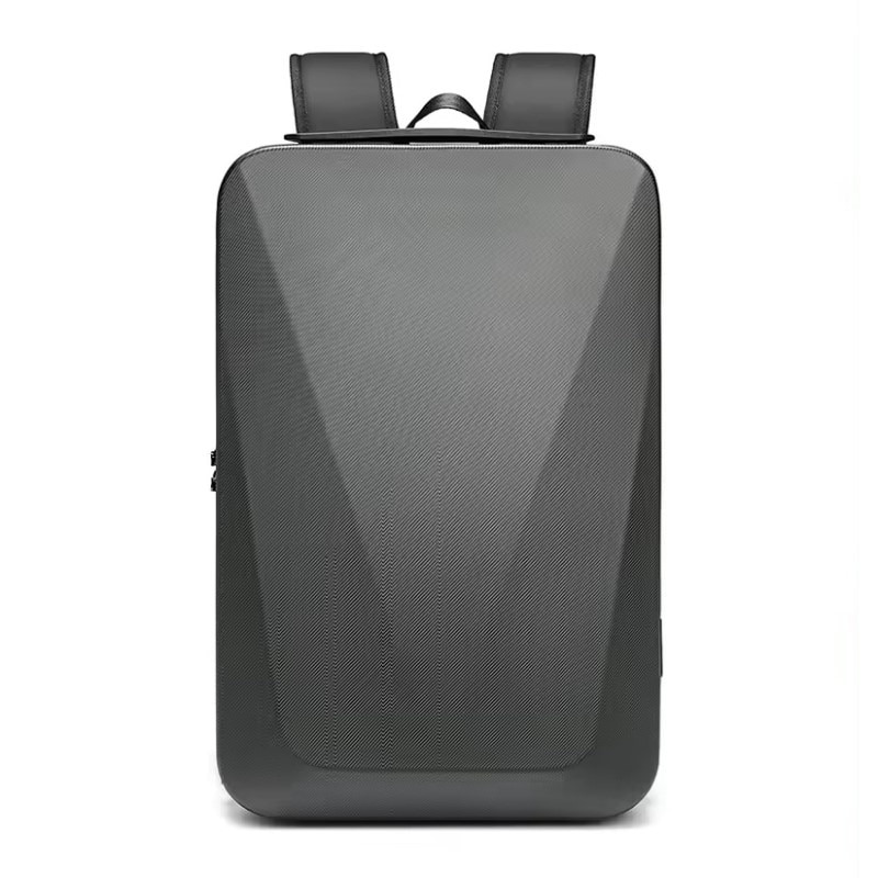 Rucsac laptop 15.6" business cu carcasa rigida din material impermeabil EVA, cu cifru antifurt, port de incarcare USB, GETICS, 30x8x45 cm, Negru