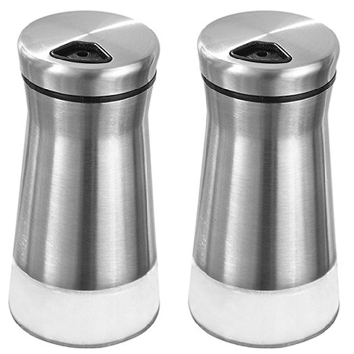 Комплект мелнички за подправки за селски стил, Enforose, стъкло и неръждаема стомана, регулируеми отвори за наливане, дълготрайна издръжливост