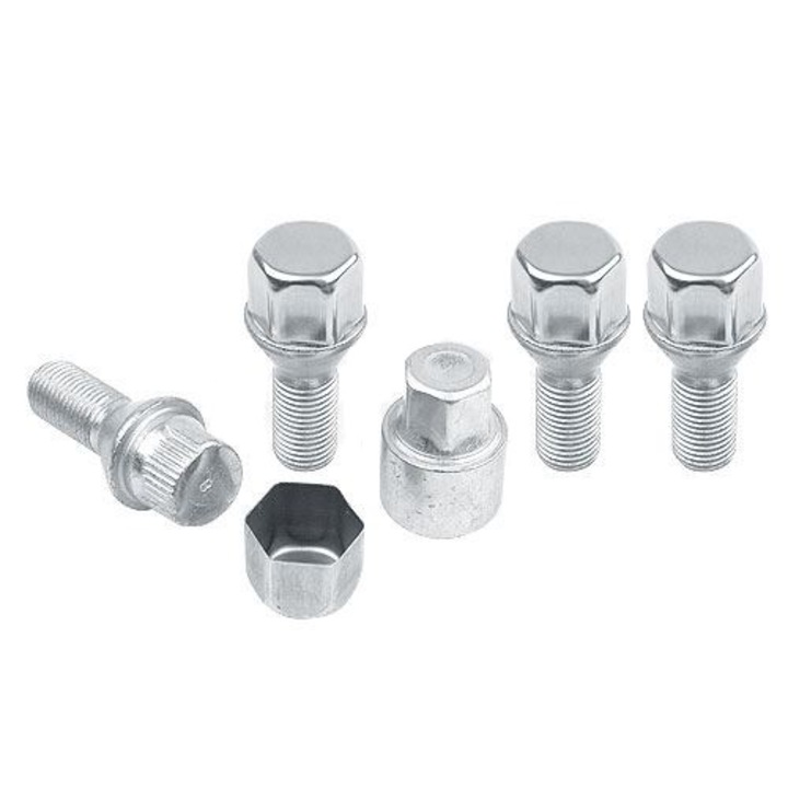 Set suruburi antifurt roti SICURIT, M12 x 1.50 x 28, hexagon, cheie 17, din otel zincat