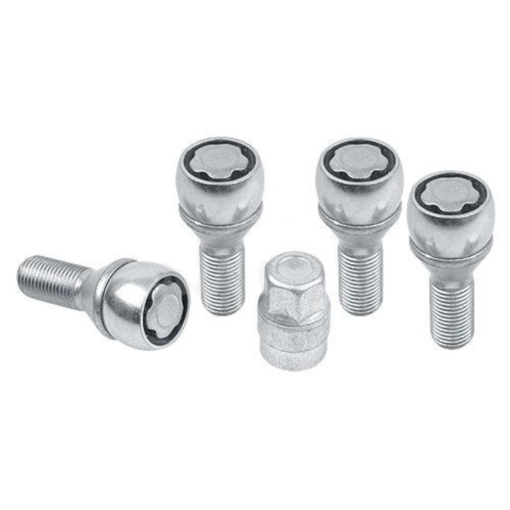 Set suruburi antifurt roti SICUBLOC, M12 x 1.50 x 29, hexagon, cheie 17, din otel zincat