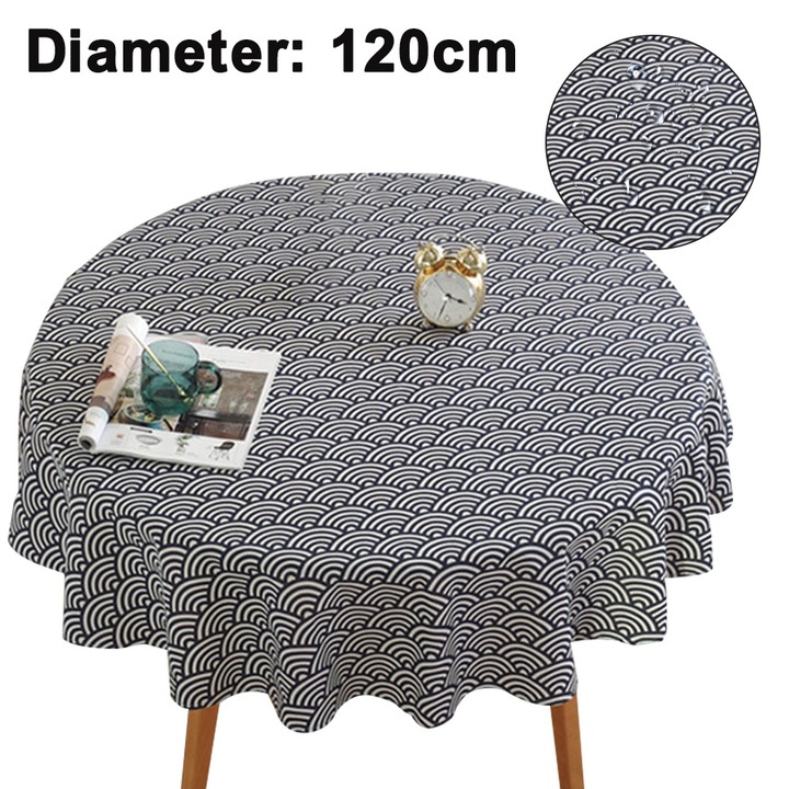 Jormftte terítő, kerek, hullámmintás, sárga, 120 cm átmérő