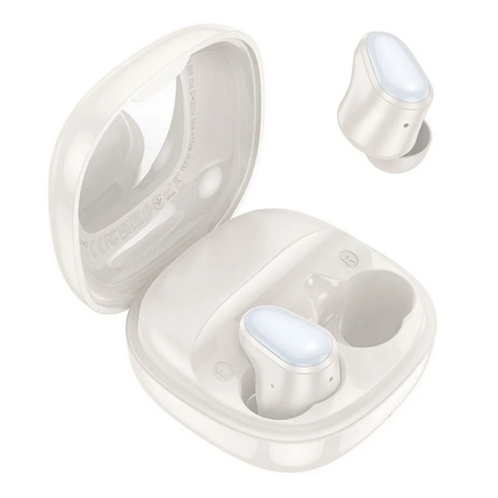 Hoco fun bluetooth fülhallgató sztereo, v5.3, tws, mikrofon + töltőtok, fehér