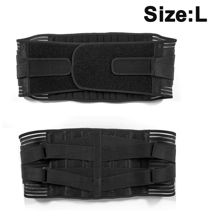 Centura pentru spate, prevenire leziuni, unisex, negru, L