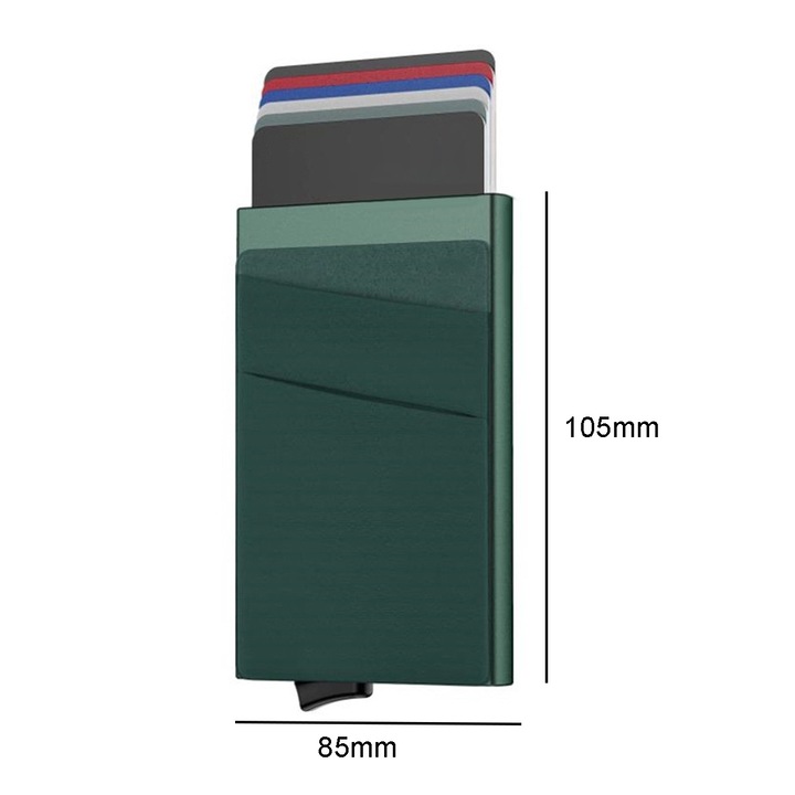 Mini férfi pénztárca, Cozevdnt, zöld, 5-7 kártya, 10,5x8,5 cm