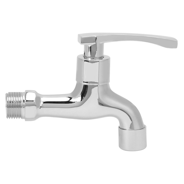 Robinet de apa pentru masina de spalat, Mmgoqqt, zinc aliaj, cromat, usor de instalat, 1/2in