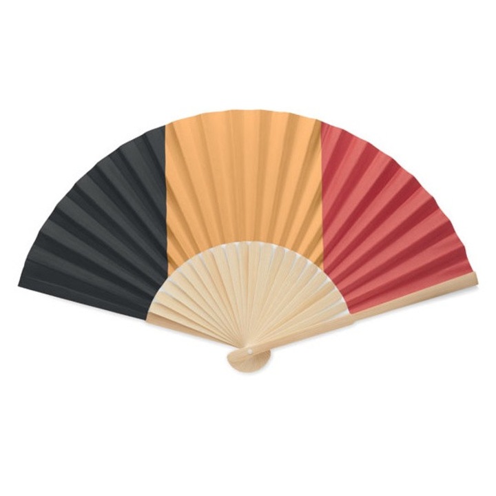 Evantai cu culorile drapelului national Belgia negru - galben - rosu