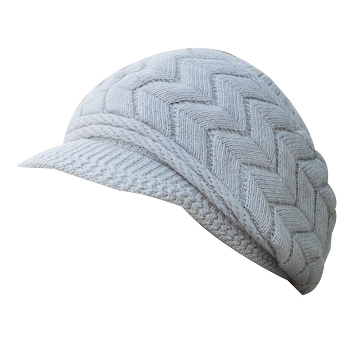 Női téli sapka, Jormftte, sildes modell, szürke, akril anyag, uniszex méret