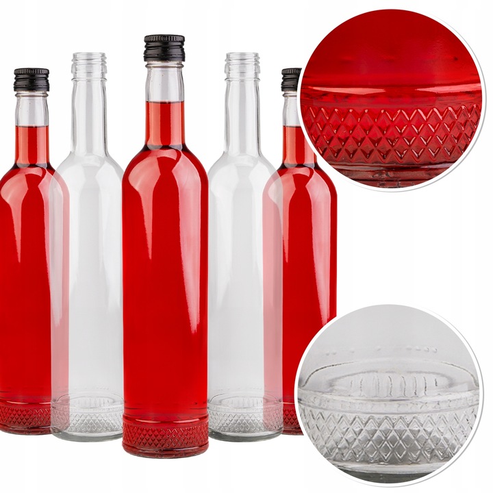 Set Sticla 500 ml Cu Capace, Superbutelki, 500 ml, Perfect Pentru Vinuri Si Lichioruri De Casa, Productie De Inalta Calitate, Usor De Curatat, Durabil, Inchidere Etansa, Greutate 400 g, 30 x 6 cm, Multicolor