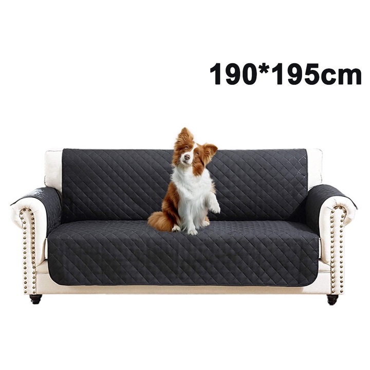 Husa protectie canapea, impermeabil, negru, 190x195cm