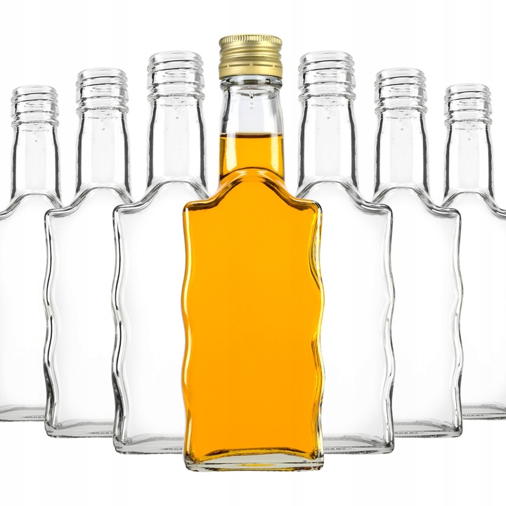 Sticla Decorativa, Superbutelki, Fala, 200 ml, Sticla Solida, Groasa, Forma Eleganta, Pentru Lichioruri, Vodca, Sucuri, Ca Si Idee De Cadou, Inaltime 18.5 cm, Latime 6 cm, Greutate 220 G, 50 Buc