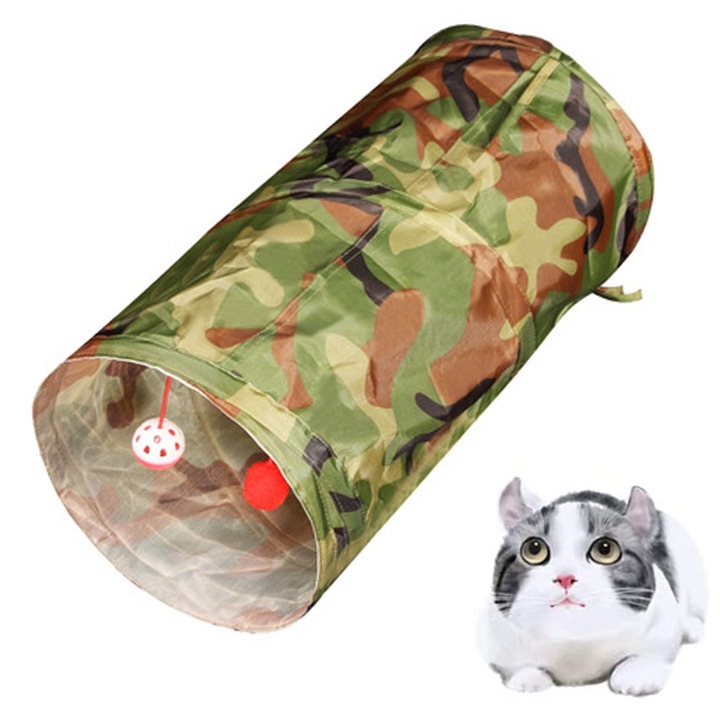 Tunel pentru animale, poliester, multicolor, 25x50cm, pliabil