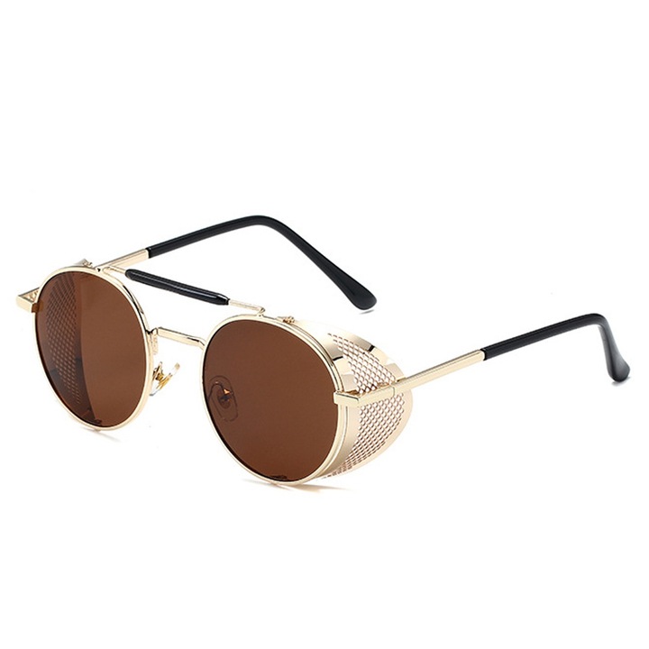 Ochelari de vedere Steam Punk, negru, auriu, argintiu, 137x49cm, set 1 bucata