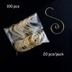 Set 100 carlige pentru brad, metalice, auriu, decoratiuni Craciun