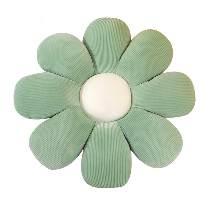 Perna decorativa in forma de floare, verde, 40x40cm, bumbac\plus
