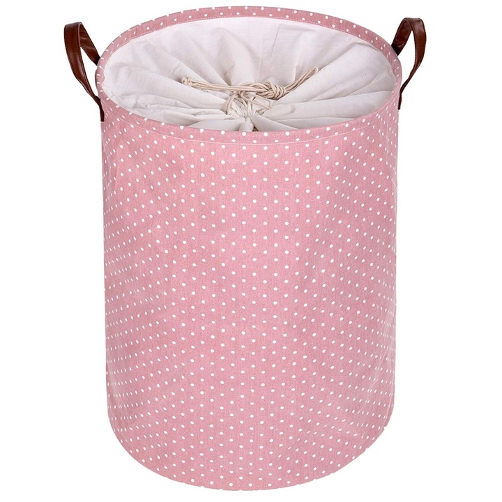 Cos de rufe pliabil, multifunctional, roz, 35x45cm