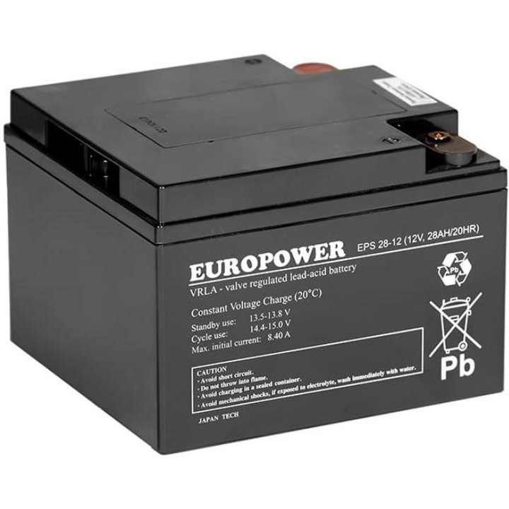 Baterie reincarcabila, AGM EuroPower EPS, 12V 28Ah, durata de viata 8-12 ani