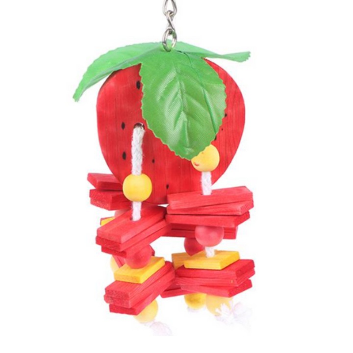Jucarie pentru papagali A&E Cages, Soczysta Truskawka, din lemn, colorata