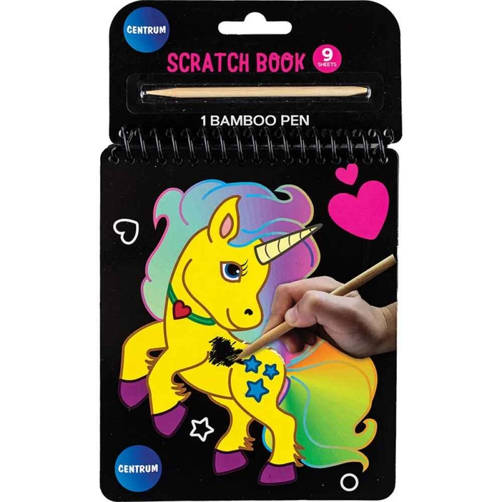 Книжка за изтриване Centrum Unicorn, 8 страници, 160x190 мм, Бамбукова пръчка