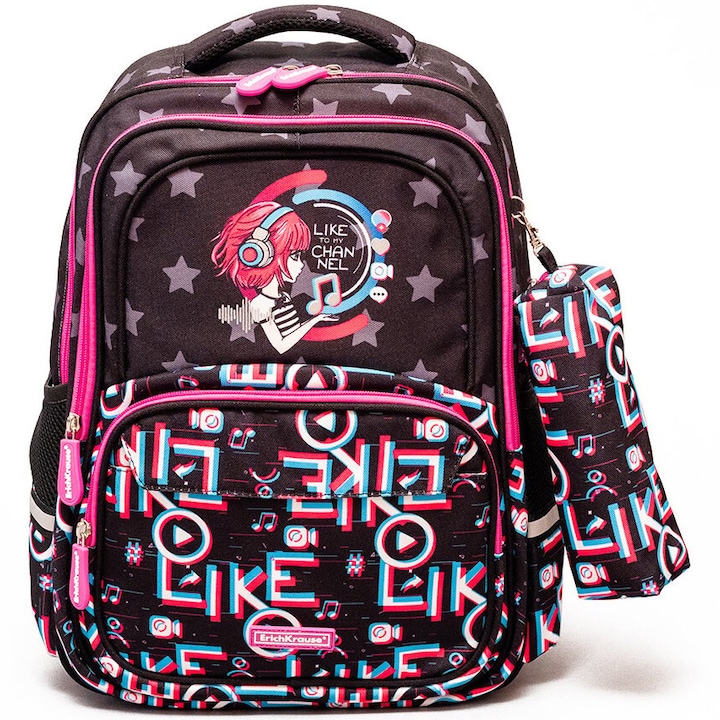 Раница EK SchoolLine, 2 отделения, 20 л, Включен несесер Top Blogger