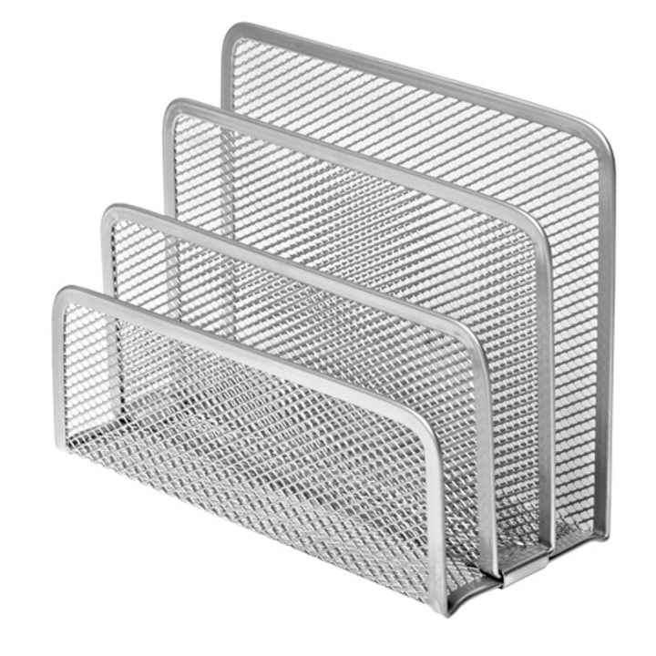 Suport Birou Forofis Mesh Compartimentat 17.8x7.6x12cm Argintiu