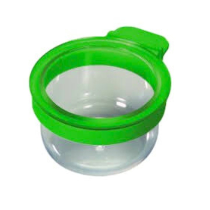Papagáj itató 2GR, műanyag, 3,5x4,5 cm, zöld