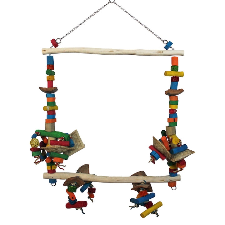 Люлка за папагали, Home en Dier, Wood, Medium Size, Многоцветен
