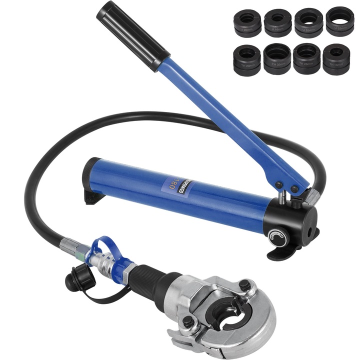 Hidraulikus krimpelőfogó U/TH csövekhez PEX, PPR, PB, PE anyagból, 16/20/26/32 mm, nyomóerő 6 T, anyaga 40CR acél