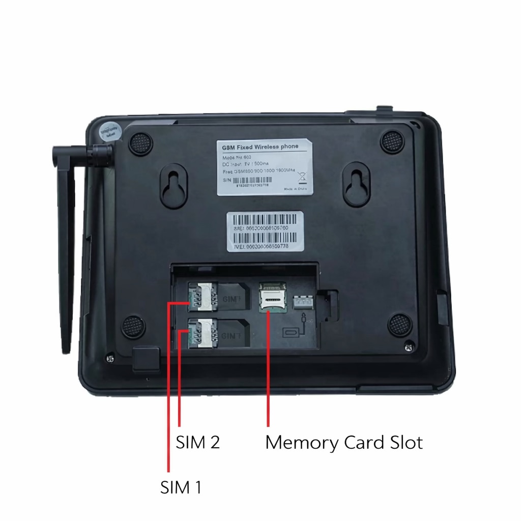 Telefon fix GSM, Dual SIM, inregistrare, SMS, Radio, Negru, 1000 mAh