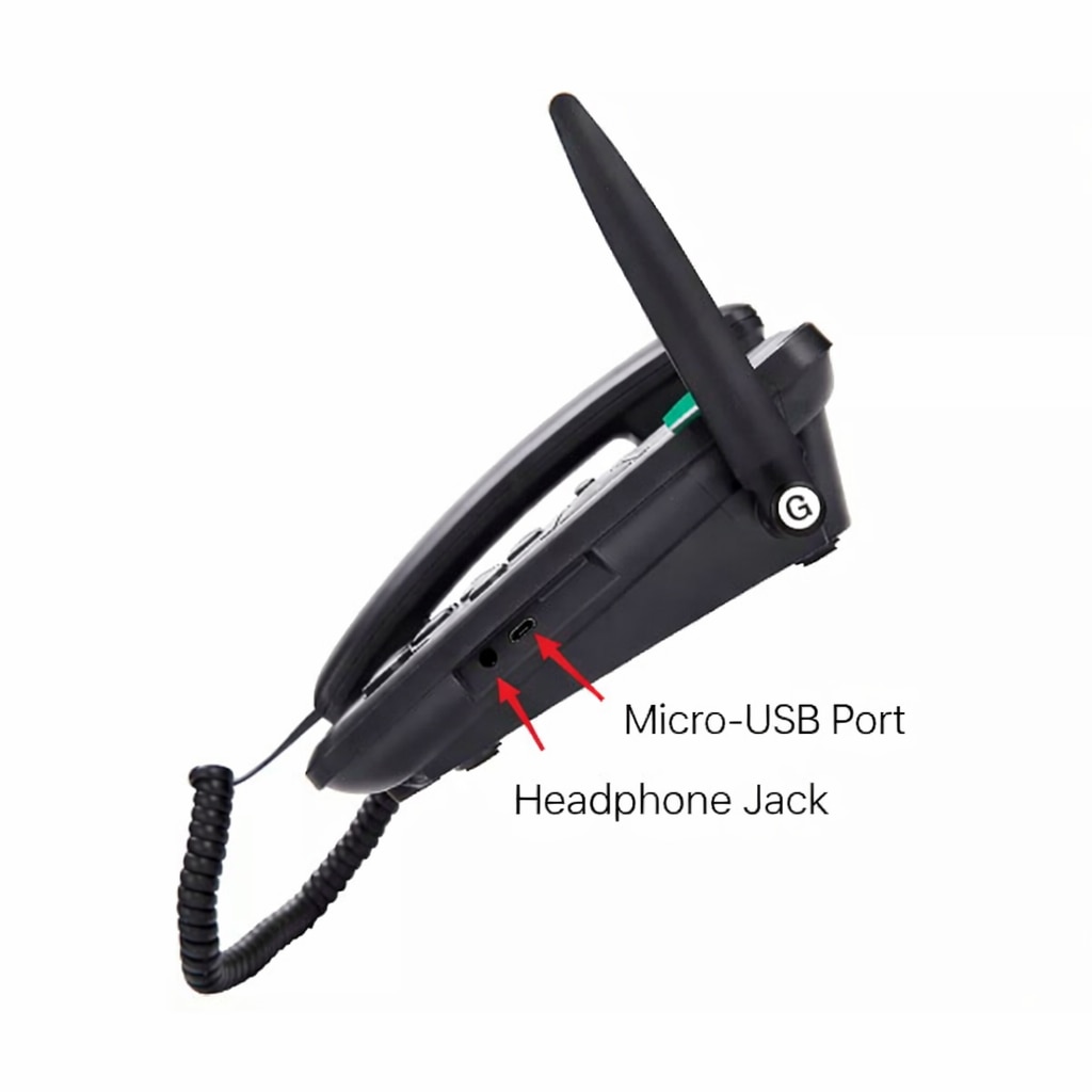 Telefon fix GSM, Dual SIM, inregistrare, SMS, Radio, Negru, 1000 mAh