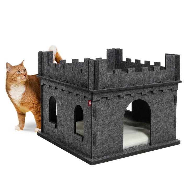 Culcus CanadianCat, Felty Fort, 1 ниво, с възглавница, сиво, 55x55x46см