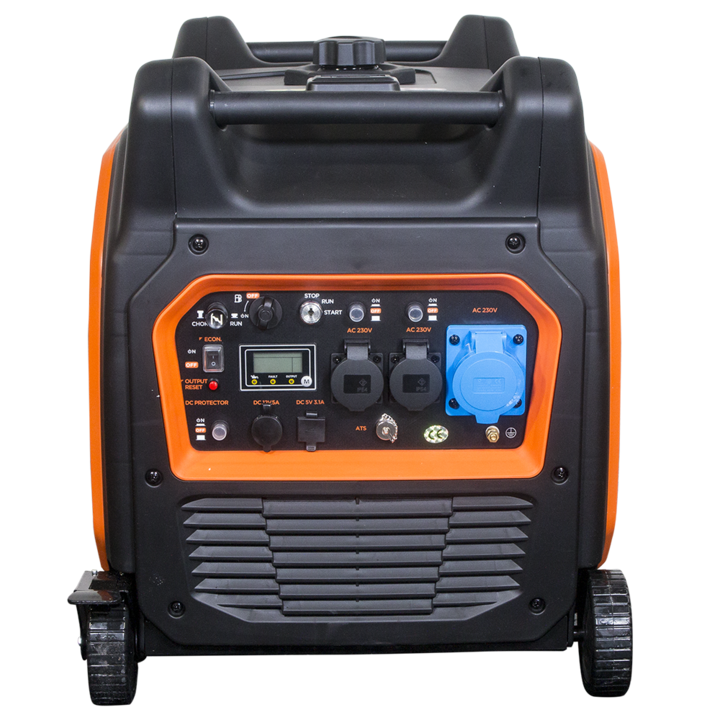 Generator curent electric Black & Decker BXGNI6500E, 6000 W, 230 V, 2xSchuko, 1xUsb, 1x12 V, 8.5 l benzina, 9 h auronomie la 50%