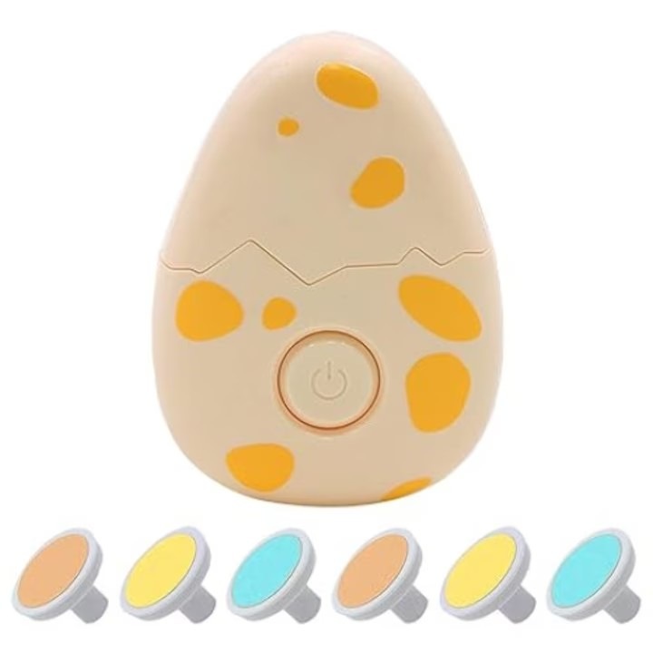 Taietor de Unghii Electric Pentru Bebe/Copii cu Set Capete de Slefuit Incluse, Silentios si Nedureros, Portabil, Galben