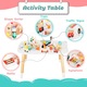 Монтесори маса за сензорна активност 10в1 GeniusKiD KinderVibe™ 1 година+, многофункционална, сортировач на форми, лабиринт от мъниста, мини коли, влак, железопътна линия, пътни знаци, музикални инструменти, чанта за съхранение, многоцветна